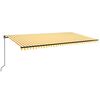 vidaXL izvelkama markīze ar LED, 600x350 cm, manuāla, dzeltenbalta