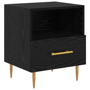 vidaXL Naktsgaldiņ&scaron; Melna 40 x 35 x 47,5 cm Inženierijas koks