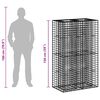 vidaXL Gabions pacelta gulta Sudraba 90 x 50 x 150 cm Cinkots tērauds