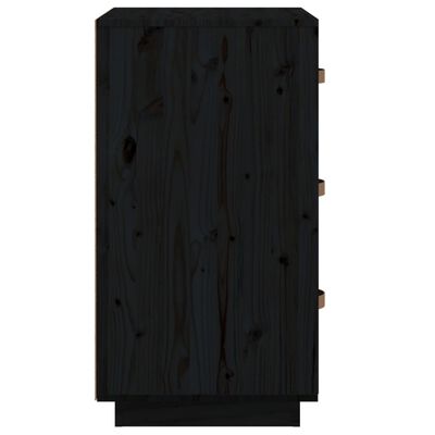 vidaXL naktsskapītis, melns, 40x40x75 cm, priedes masīvkoks