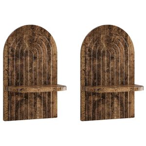 vidaXL Sienas plaukts 2 gab. Vecs koks 23 x 13,5 x 37,5 cm