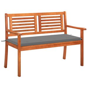 vidaXL divvietīgs dārza sols ar matraci, 120 cm, eikalipta masīvkoks