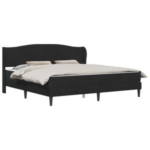 vidaXL Gultas rāmis ar galvas klāju Melns 200 x 200 cm Samts