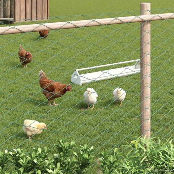 vidaXL Saitņu žogs Zaļa 2 x 10 m Tērauds