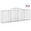 vidaXL arkveida gabiona grozi, 13gb., 300x50x100/120cm, cinkota dzelzs