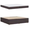 vidaXL Gultas rāmis ar matraci Tum&scaron;i brūna 200 x 200 cm audums