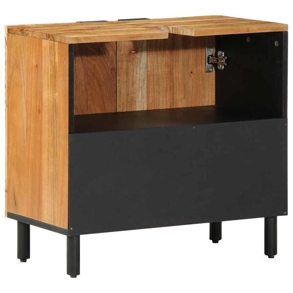 vidaXL Vannas istabas izlietnes skapītis ar durvīm Cietā akācijas koks