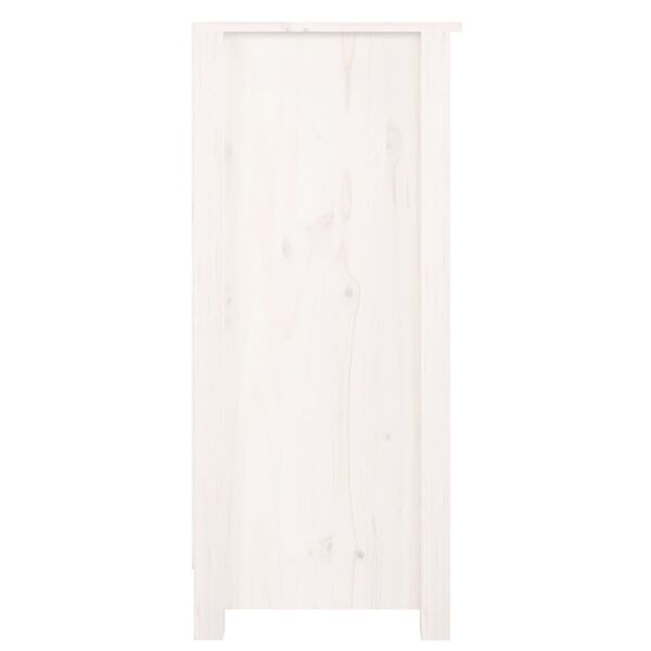 vidaXL kumode, balta, 70x35x80 cm, priedes masīvkoks