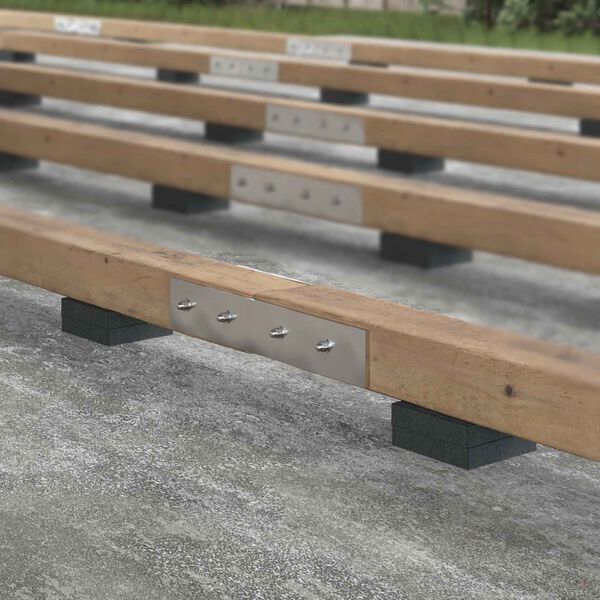 vidaXL Gumijas granulu terases paklājs Melns 9 x 9 x 2 cm Gumija