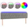 vidaXL gultas galvgalis ar LED, 200x7x78/88 cm, gai&scaron;i pelēks samts