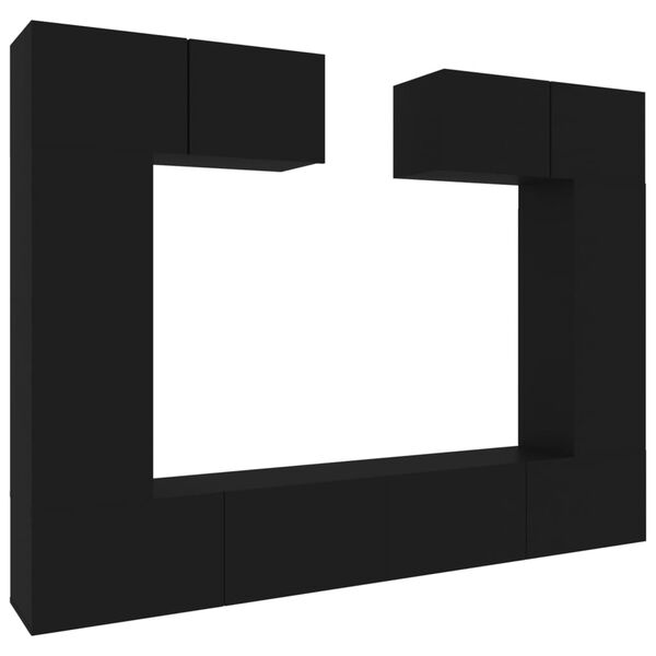 vidaXL 6-daļīgs TV skapī&scaron;u komplekts, inženierijas koks, melns