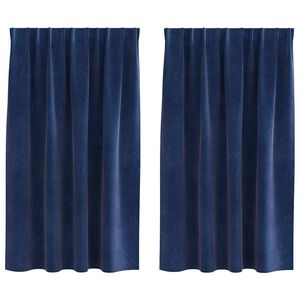 vidaXL Aptum&scaron;ojo&scaron;ie aizkari 2 pcs Tum&scaron;i zils 140 x 140 cm Samts