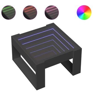 vidaXL kafijas galdiņ&scaron; ar LED, melns, 50x53x30 cm