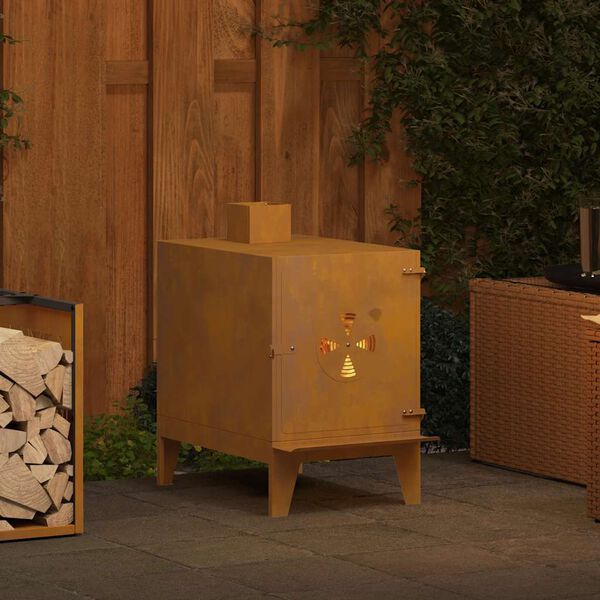 vidaXL āra plīts, 35x50x60 cm, tērauds ar rūsas efektu