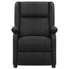 vidaXL atpūtas krēsls, paceļams, melna dabīgā āda