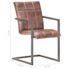 vidaXL konsoles virtuves krēsli, 2 gab., bružāti brūna dabīgā āda