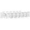 vidaXL Dārza ēdamgalds 15 pcs Balts Polt rattan