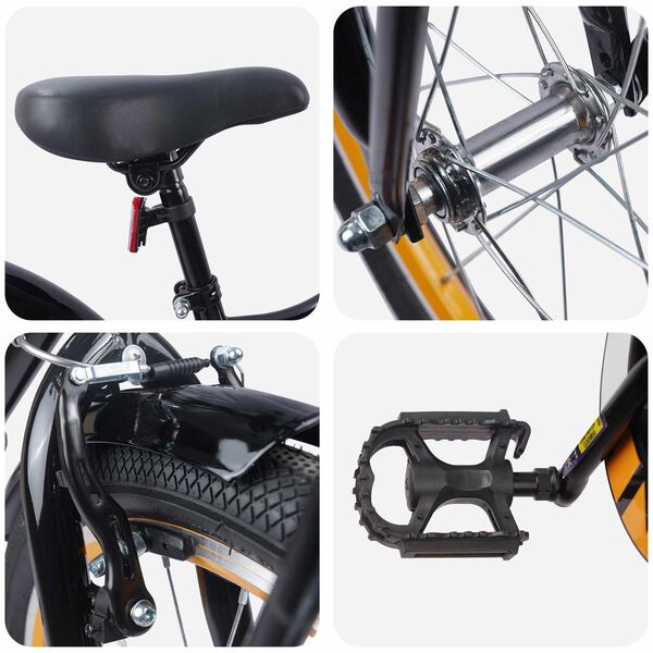 vidaXL Bērnu Velosipēds 18 Collas 5-7 gadiem Oranža melna