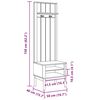 vidaXL Priek&scaron;nams skapis FLORO Balts 50 x 40 x 158 cm Cieta priede