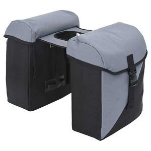 vidaXL Velosipēda soma Pelēks un melns 31,5 x 15,5 x 40 cm Poliesters