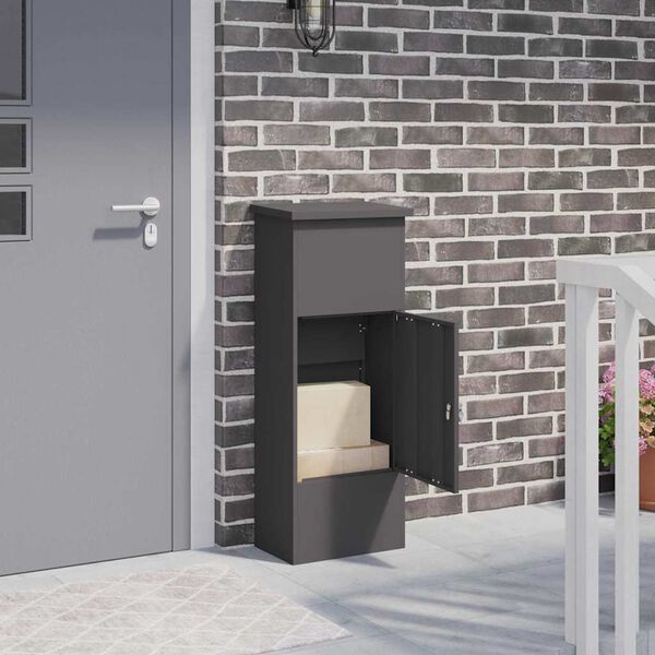 vidaXL Paku nodo&scaron;anas kaste Melna 44,5 x 29 x 110,5 cm Tērauds