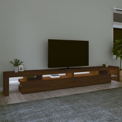 vidaXL TV skapītis ar LED apgaismojumu, ozolkoka krāsa, 290x36,5x40 cm