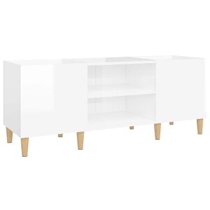 vidaXL ierakstu skapītis, 121x38x48 cm, inženierijas koks, balts