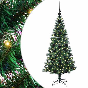 vidaXL Mākslīgais LED Ziemassvētku eglīte Zaļa 120 cm PVC un metāls