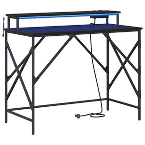vidaXL Galds Melns ozolkoks 100 x 50 x 86,5 cm Inženierijas koks