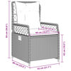 vidaXL 5-daļīgs dārza mēbeļu komplekts, matrači, pelēka PE rotangpalma