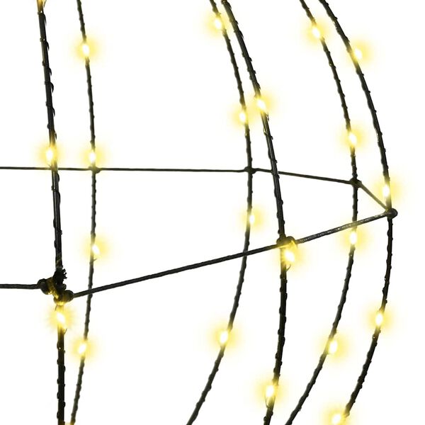 vidaXL Bumba su 96 LED Silti balta 30 cm Metāla