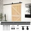 vidaXL Slīdo&scaron;ās durvis Dabiska un melna 80 x 210 cm Priedes masīvkoks