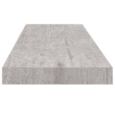 vidaXL sienas plaukti, 2 gab., betona pelēki, 80x23,5x3,8 cm, MDF