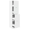 vidaXL atvilktņu skapītis, balts, 40x41x174,5 cm, inženierijas koks