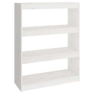 vidaXL grāmatu plaukts, balts, 80x30x103,5 cm, priedes masīvkoks