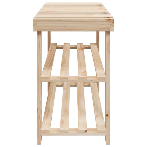 vidaXL apavu plaukts ar solu, egles masīvkoks