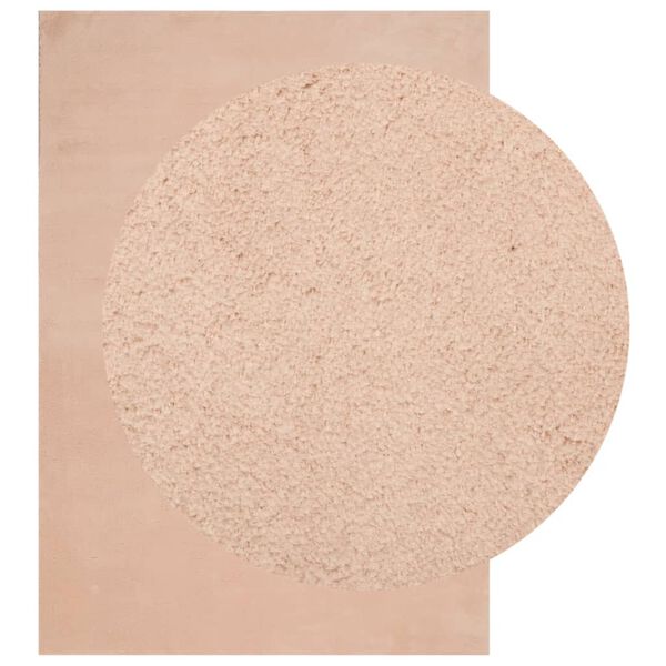 vidaXL paklājs HUARTE, īsa spalva, mīksts, mazgājams, sārts, 160x230cm