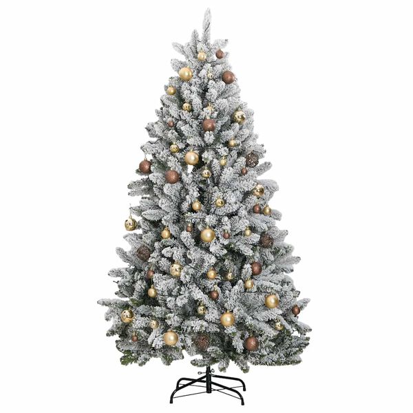 vidaXL mākslīgā Ziemassvētku egle, bumbiņu komplekts, 180 cm, 300 LED