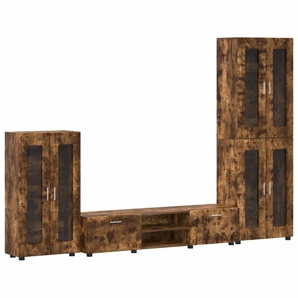 vidaXL TV skapī&scaron;u komplekts FLORIN Dūmaka ozols Inženierijas koks