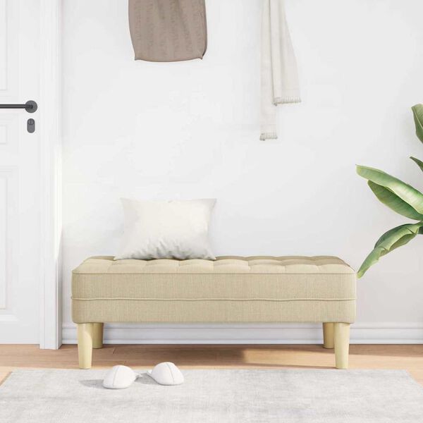 vidaXL sols ar spilvenu Krēmkrāsa 113 x 57 x 39 cm audums