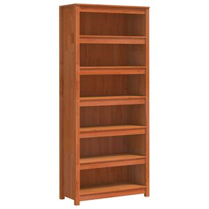 vidaXL Grāmatplaukts Vaks brūns 80 x 35 x 183 cm Ciets priedes koks