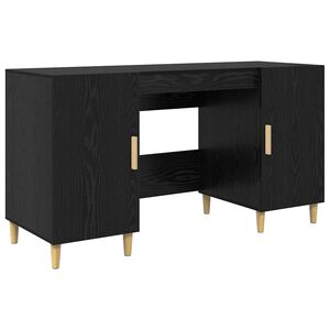 vidaXL Galds Melns ozolkoks Inženierijas koks 140 x 50 x 75 cm