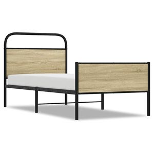 vidaXL gulta bez matrača, ozolkoka, 75x190 cm, inženierijas koks