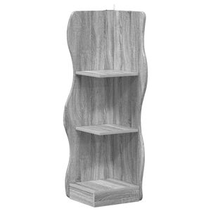 vidaXL Stūra plaukts ar plauktu Pelēks Sonoma ozols 34 x 33 x 102 cm