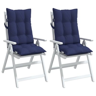 vidaXL dārza krēslu matrači, 2 gab., tumši zils oksforda audums