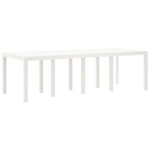 vidaXL Dārza galds Balts 250 x 100 x 73 cm poliratāns