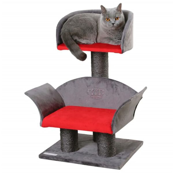 415642 Kerbl Cat Tree "Lounge Deluxe" Grey and Red 81548