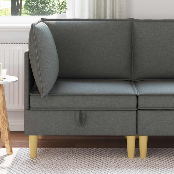 vidaXL Glabā&scaron;anas osmanis Tum&scaron;i pelēks