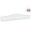 vidaXL arkveida gabiona grozi, 6 gb., 400x50x40/60 cm, cinkota dzelzs