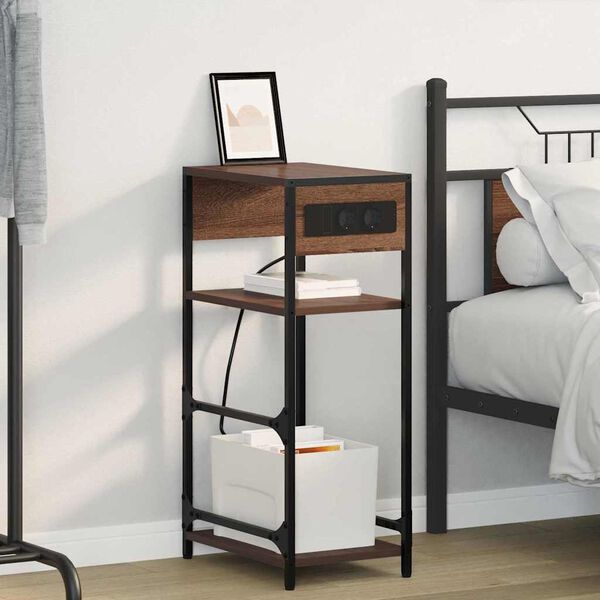 vidaXL Nakts skapītis Brūns ozols 40 x 27 x 76 cm Inženierijas koks